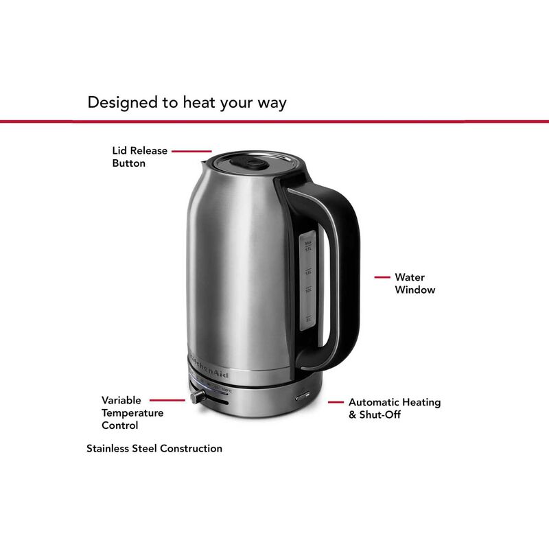 KitchenAid 1.7L Electric Kettle - Stainless Steel image number 2